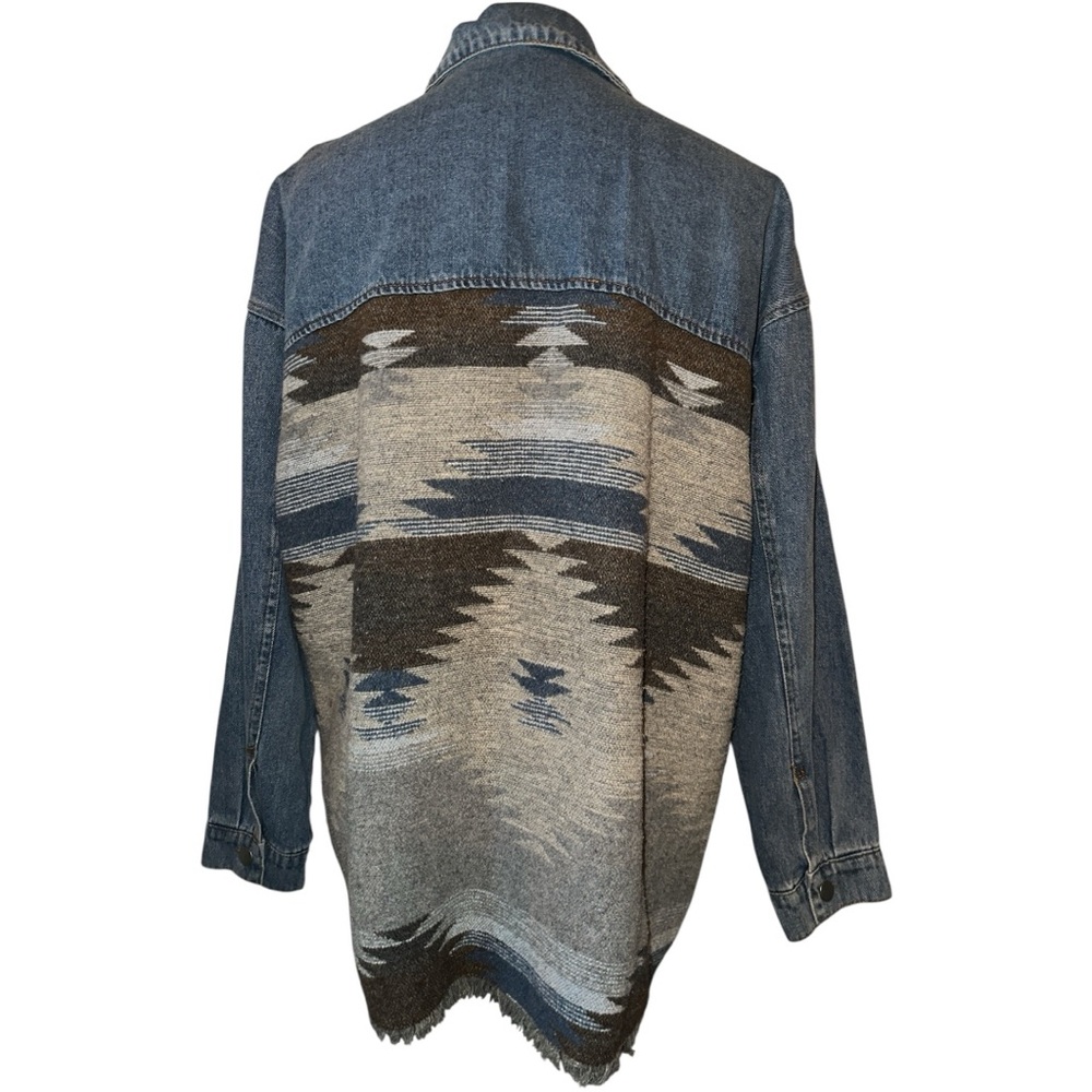 Denim Aztec Shacket Jacket Size M - Picture 7 of 7